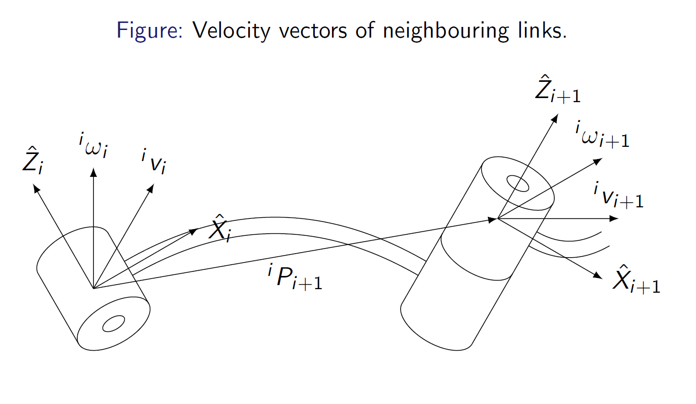 Velocity of vectors of neighbouring links