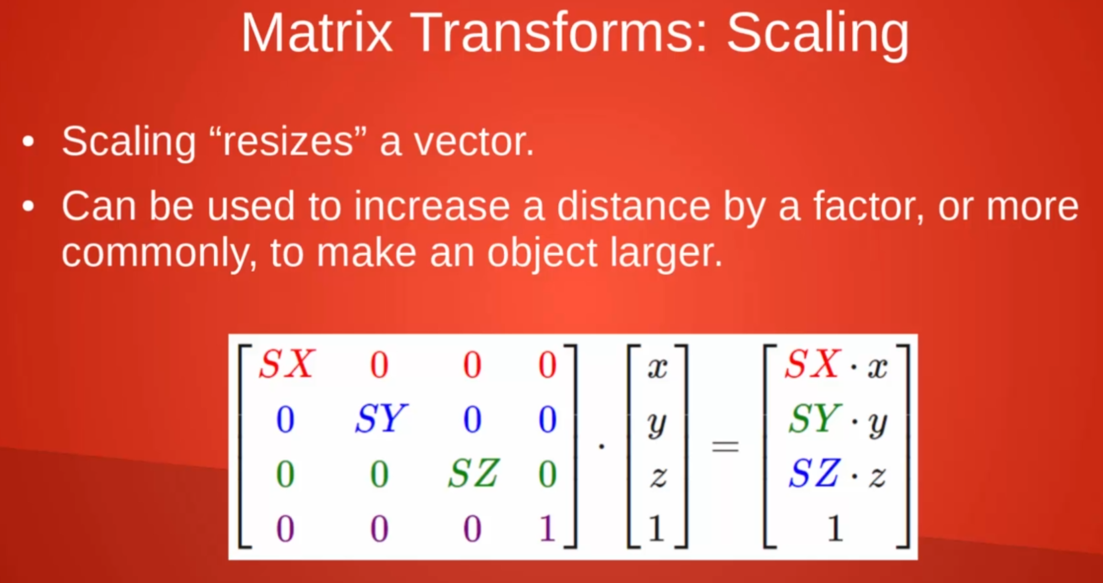 Scaling Matrices