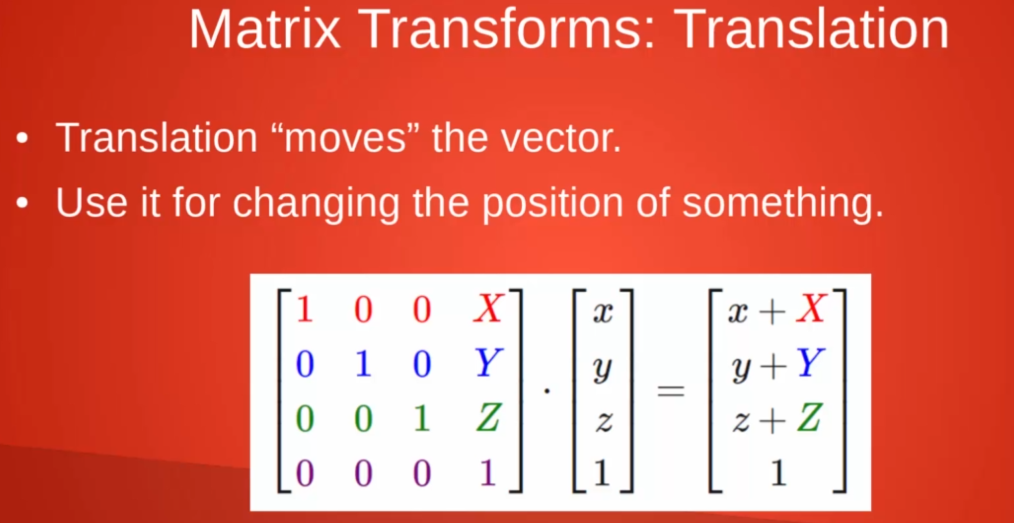 Translation Matrices