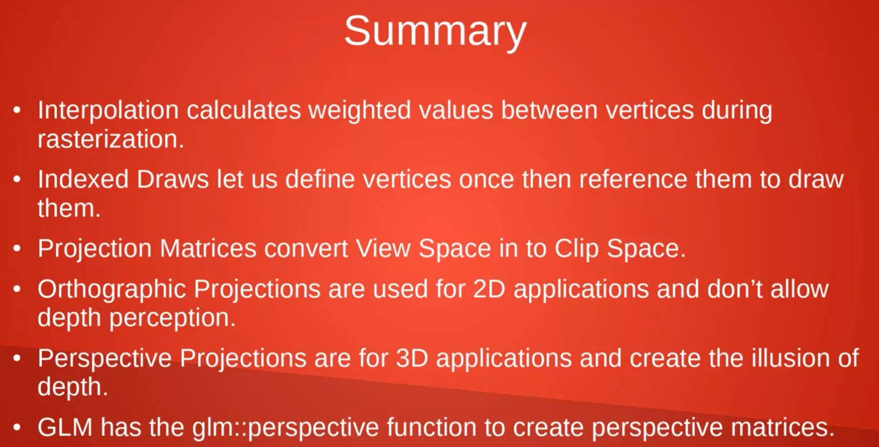 Interpolation, Indexed Draws and Projections