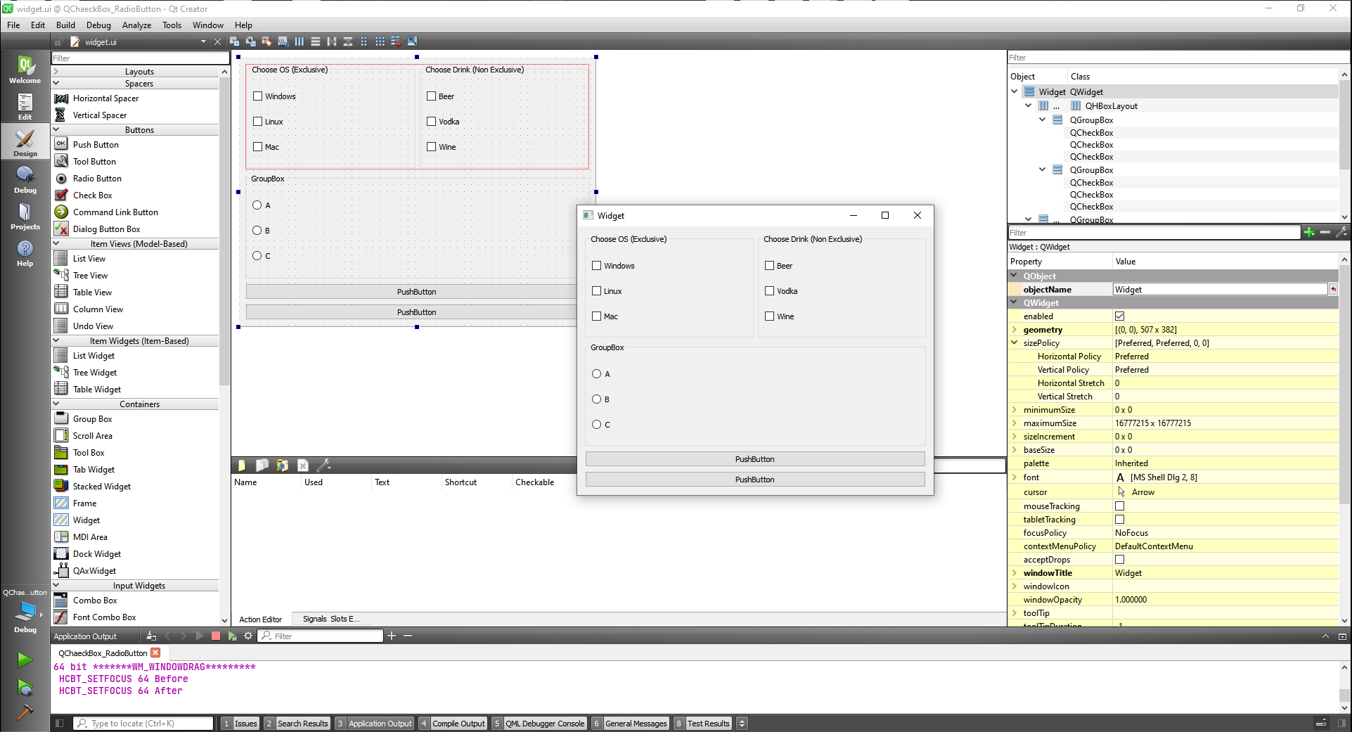 QCheckBox class