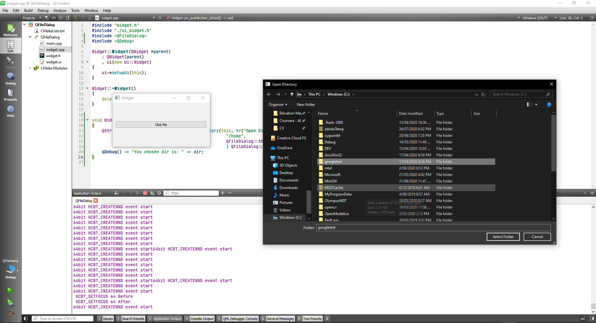 QFileDialog Class