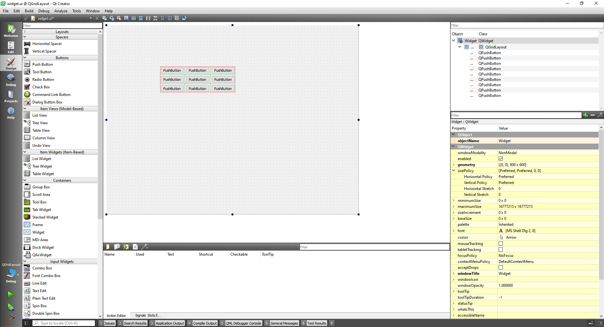 QGridLayout class