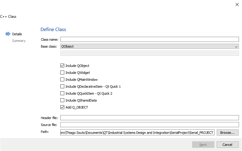 Widget class